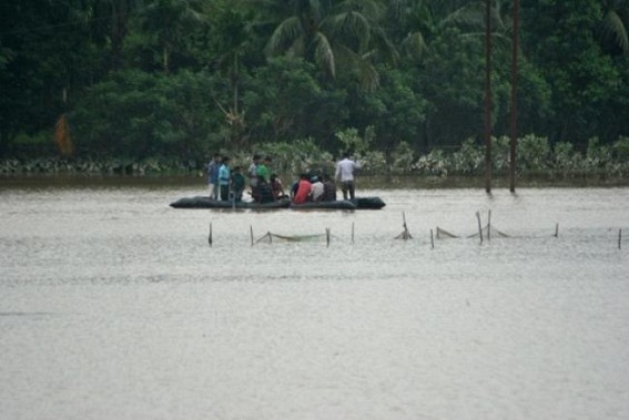 Flash flood submerged 3, 651 families in low-lying areas of Tripura, negligence role of administration mayhems people
